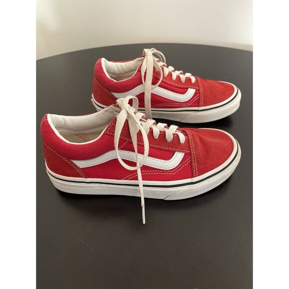 VANS- Kids Suede and Canvas Skater Shoes-size 3 Red & White - Off the Wall - Picture 6 of 6